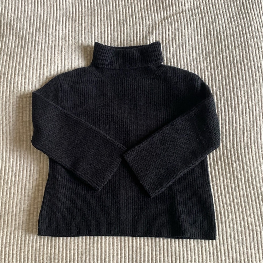 J. Crew black Wool/ Cashmere Turtleneck Sweater, size XS